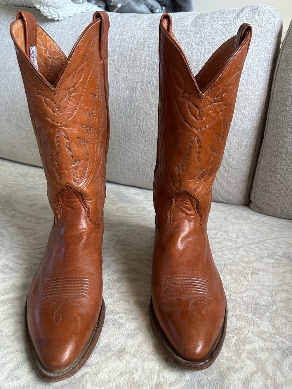 Nocona Men’s Western Leather Boots - Brown. Size 9. In great shape